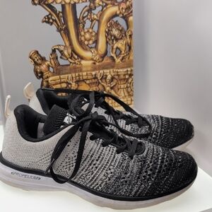 APL Black and Gray Athletic Shoes with Knit Upper
